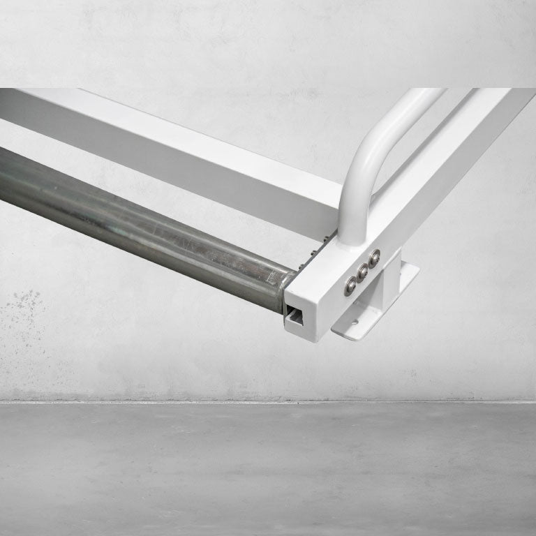 2400x1250 Tradesman Roof rack with welded legs - White