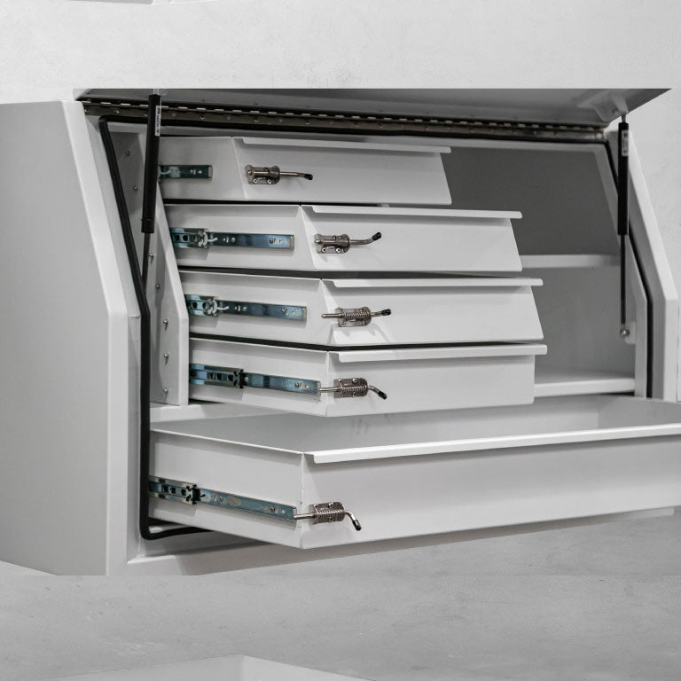 1400 Side Opening Tool box with drawers - White