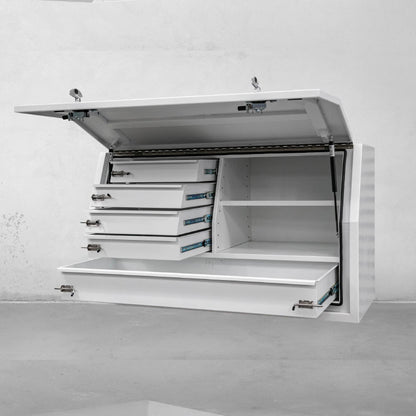 1400 Side Opening Tool box with drawers - White