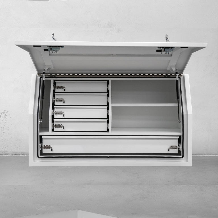 1400 Side Opening Tool box with drawers - White