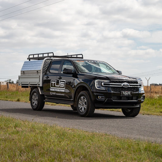 2400x1250 Tradesman Roof rack with welded legs - Black