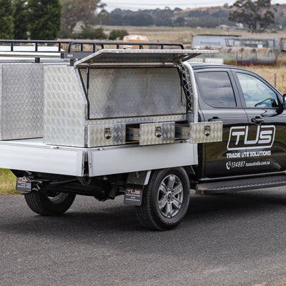 2400x1250 Tradesman Roof rack with welded legs - Black