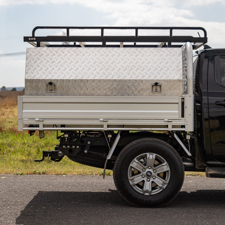 2400x1250 Tradesman Roof rack with welded legs - Black