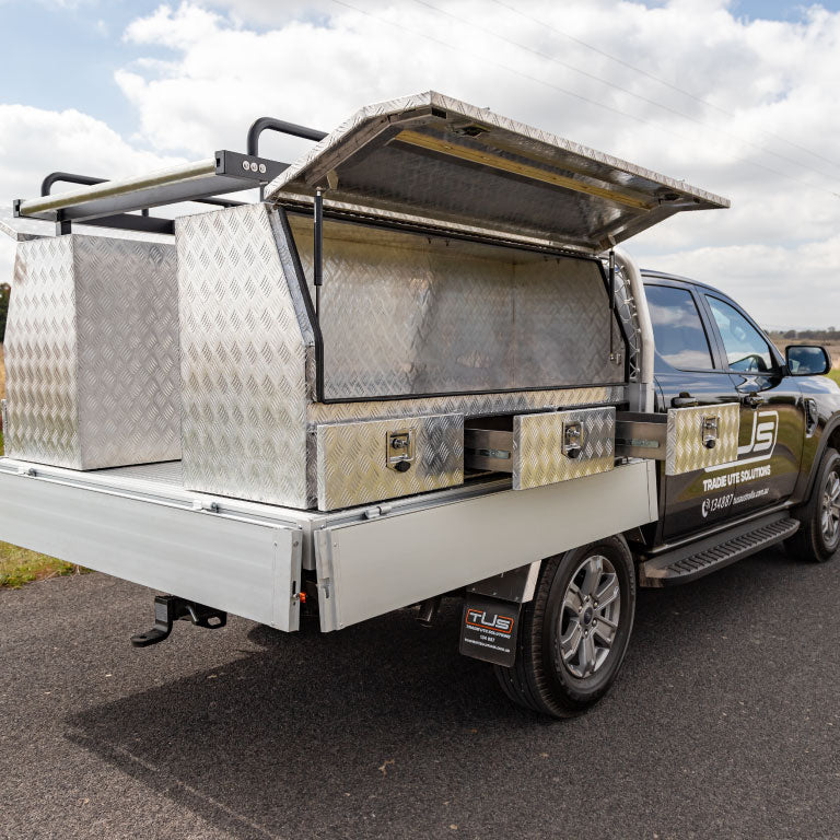 2400x1250 Tradesman Roof rack with welded legs - Black