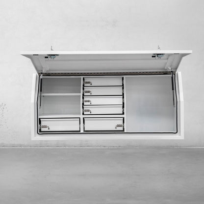 1800 Side Opening Tool box with drawers - White