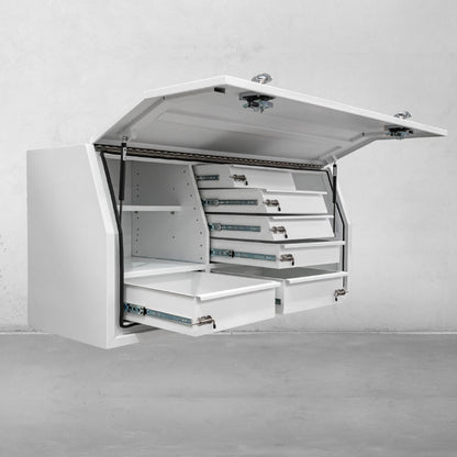 1800 Side Opening Tool box with drawers - White