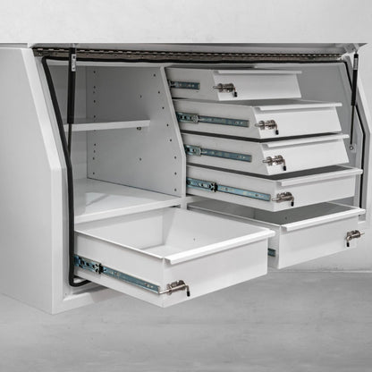 1800 Side Opening Tool box with drawers - White